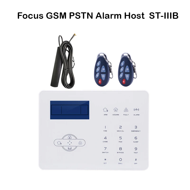 Focus Wireless GSM PSTN Alarm Host ST-IIIB 433MHz French English Voice SMS/Call Alarm App Control for Security Protection