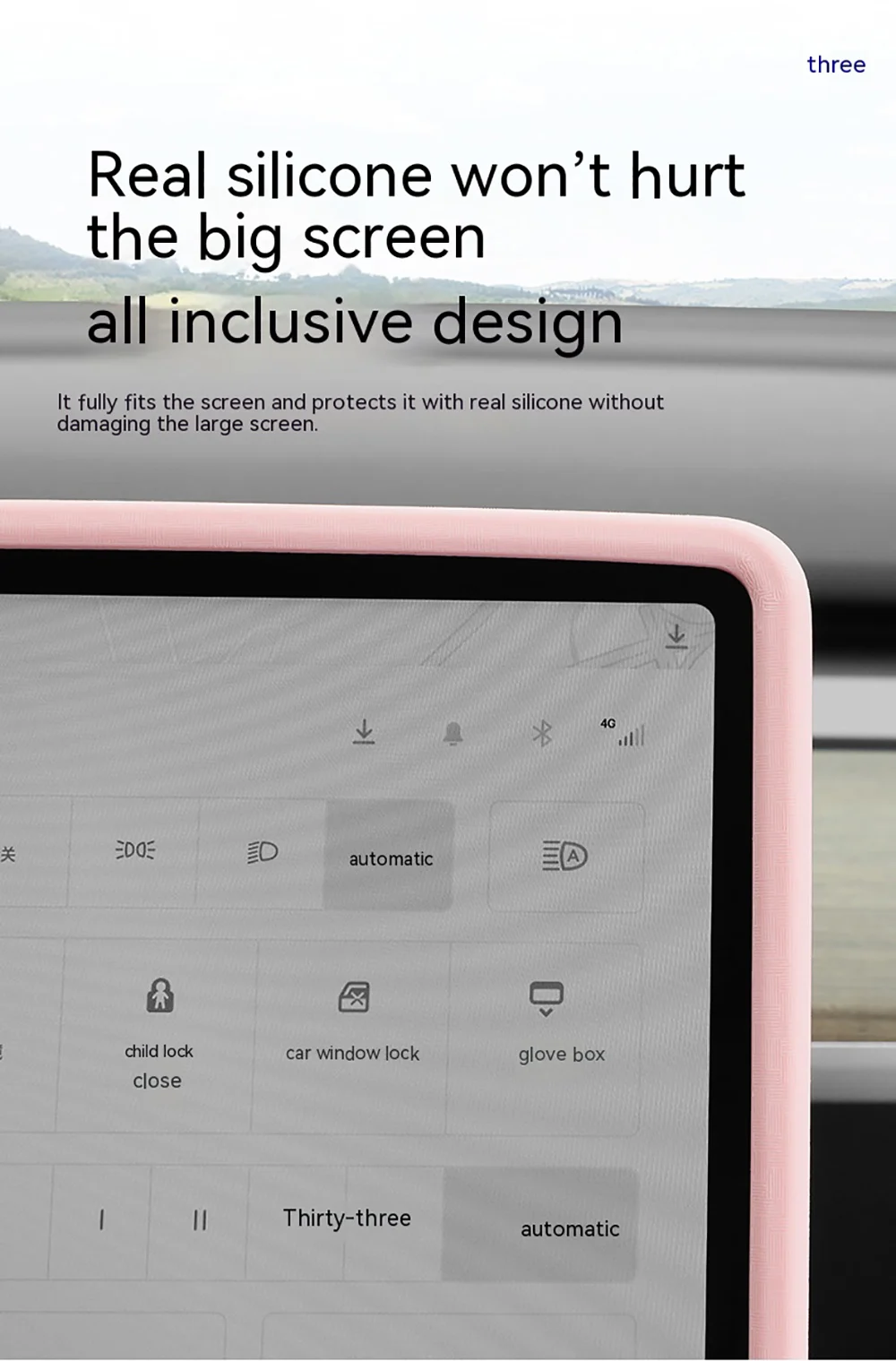 Für Tesla Model 3 Y Juniper Displayschutzfolie Silikonrahmen Displayrand Abdeckung Zentrale Steuerung Zubehör 2026 2025-2021 – Detail 4