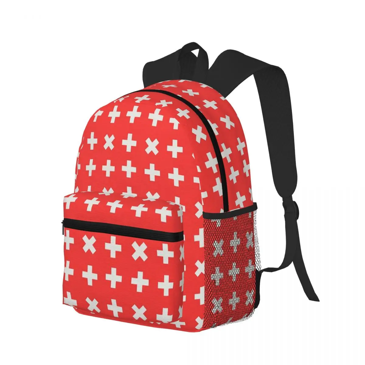 Swiss Switzerland Flag (6) Student Backpack School Bag Hiking Travel Daypack for Boys Girls Bookbag Shoulder Bags