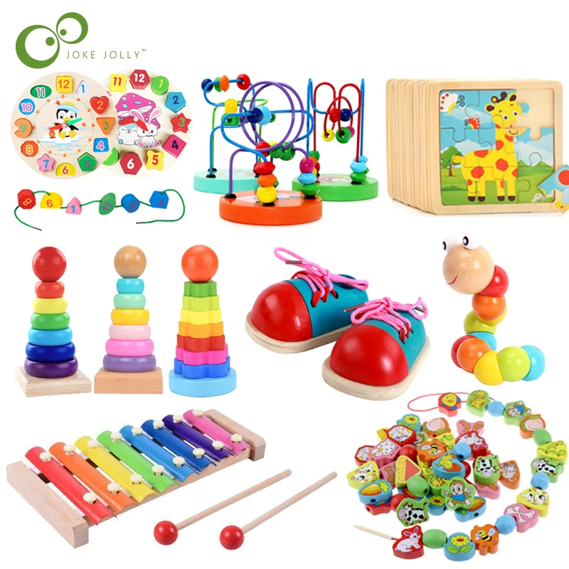 Baby Educational Toys Wooden Toys Montessori Early Learning Baby Birthday Christmas New Year Gift Toys for Children GYH