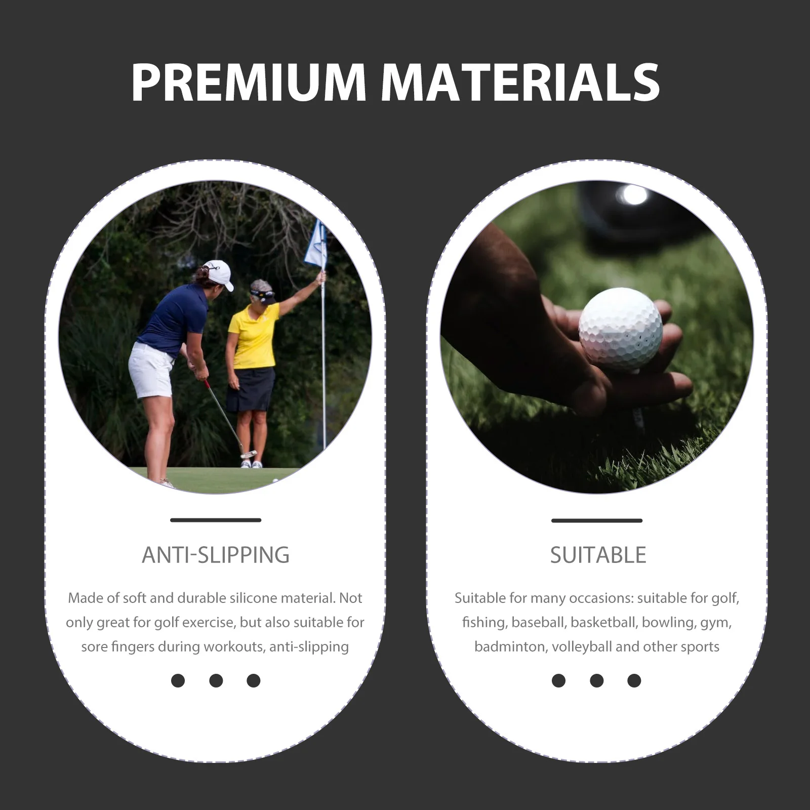 

8Pcs Silicone Finger Band Durable Anti-Slip Protector for Golf Baseball Basketball Training Gloves Golf Finger Tape