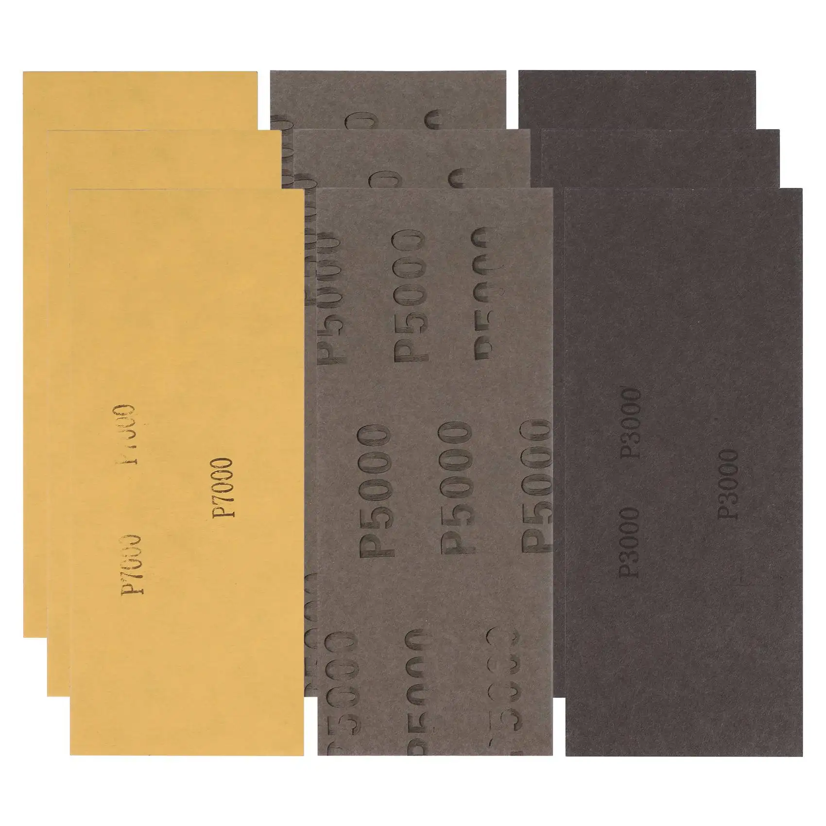 【Sanding  for Polishing and DIY Tools】 9 Pcs 3000 5000 7000 High Grit Wet And Dry Sandpaper Assortment Drywall Sanding Paper 9 X