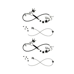 Love Is Infinite  Waterproof Temporary Tattoo Sticker Feather Tatuajes  Star Henna Sleeve  Glitter Tatoo Men Body Stickers