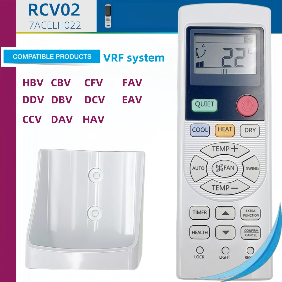 

AC Remote Control RCV02, 7ACELH022 For Airwell VRF SYSTEM Air Conditioner HBV, CBV,CFV, FAV, DDV, DBV,DCV,EAV,CCV,DAV,HAV Series