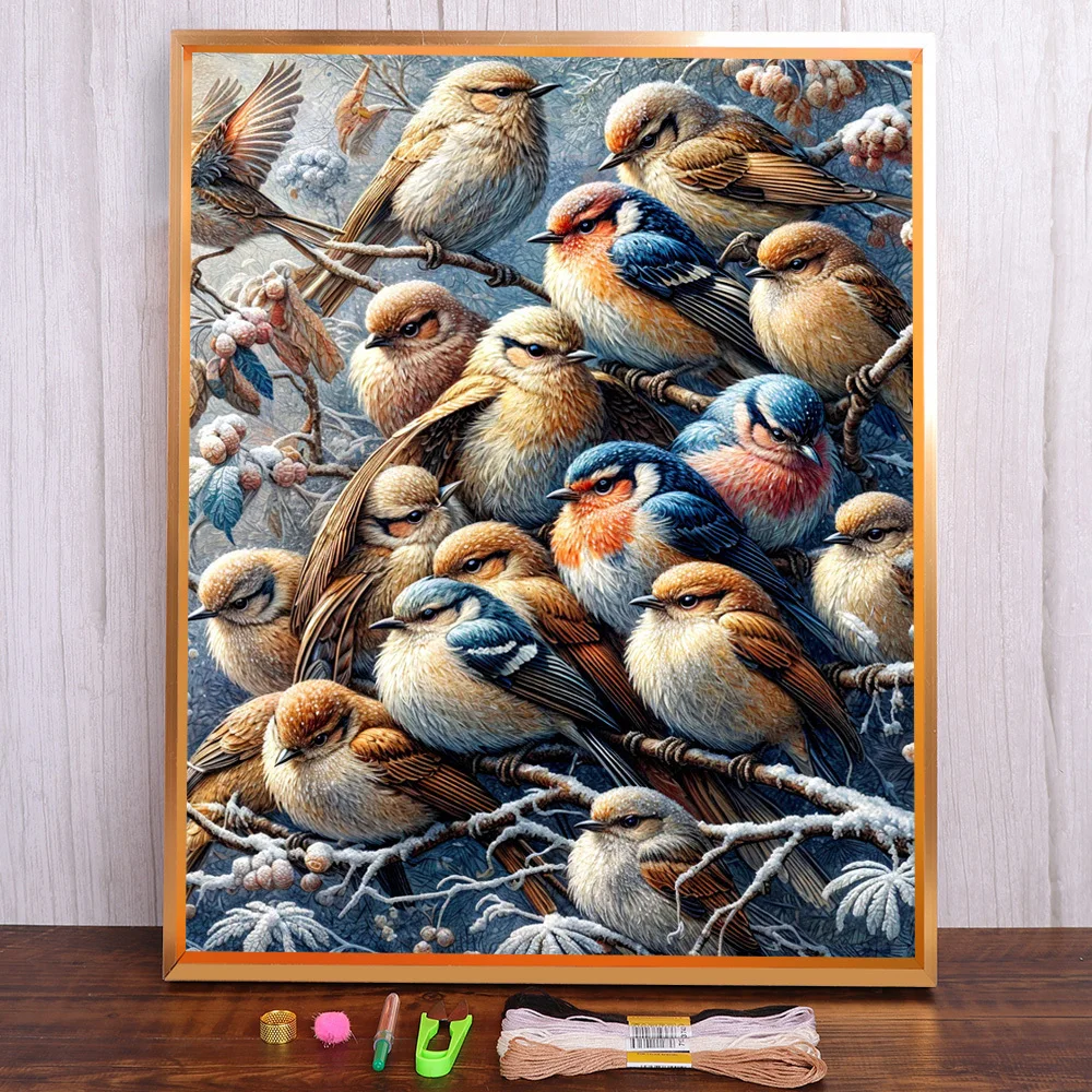 

Scenery Bird Printed Canvas Cross-Stitch Patterns DIY Embroidery Knitting Needlework Handicraft Craft Counted Package For Adults