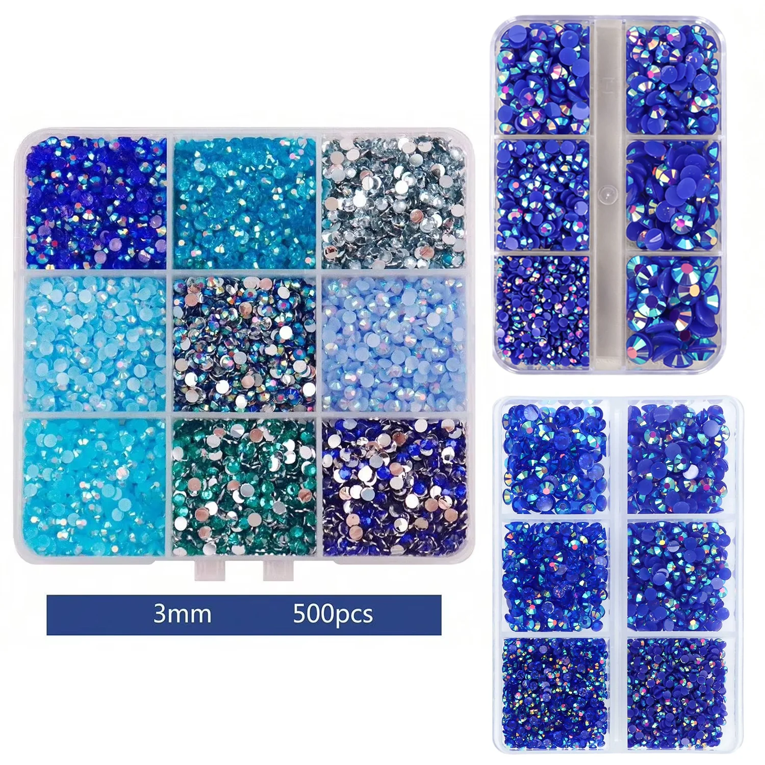 Same color 3Boxes AB Flatback Jelly Resin Rhinestones for Tumblers,Mugs, Bottles,Craft Decoration, Loose Bling Glitter Gem Stone