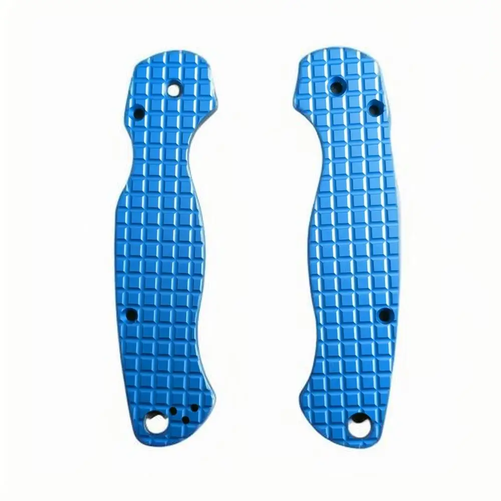 

1 Pair Blue Aluminum Alloy Knife Handle Scales for Spyderco C81 Para 2 Folding Knives DIY Patch Accessories