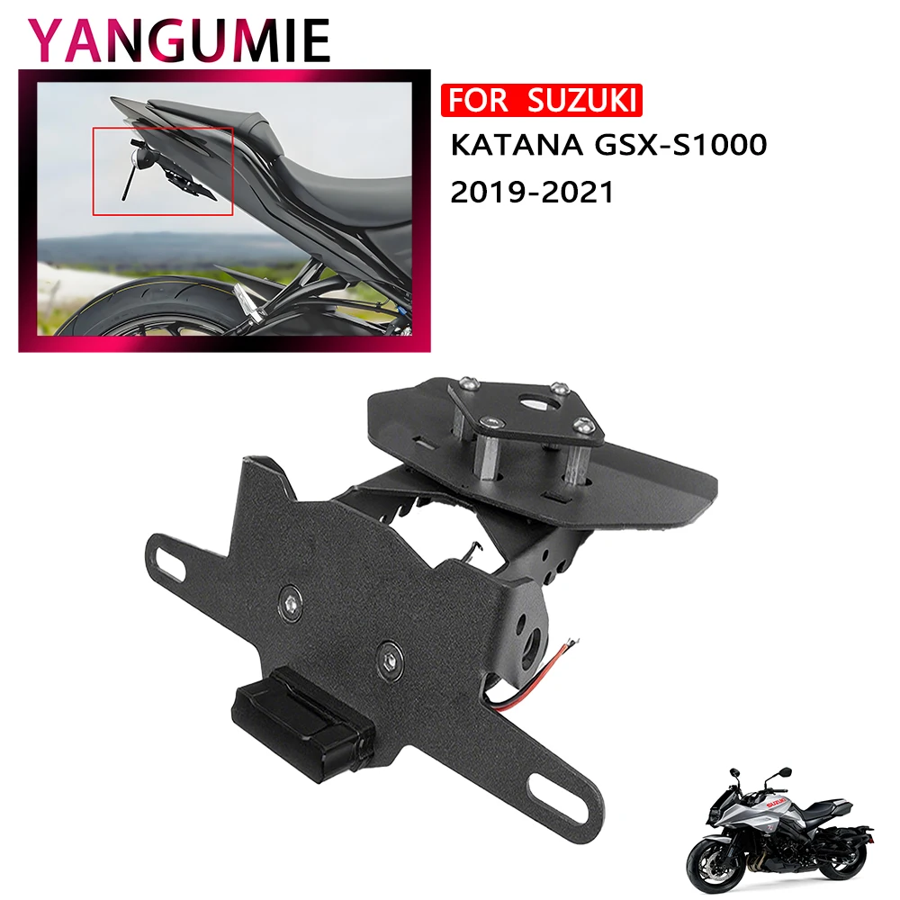 

2019-2021 For Suzuki Katana GSXS1000 GSX-S1000 2020 Motorcycle Rear License Plate Holder Bracket Frame Bracket With LED Light