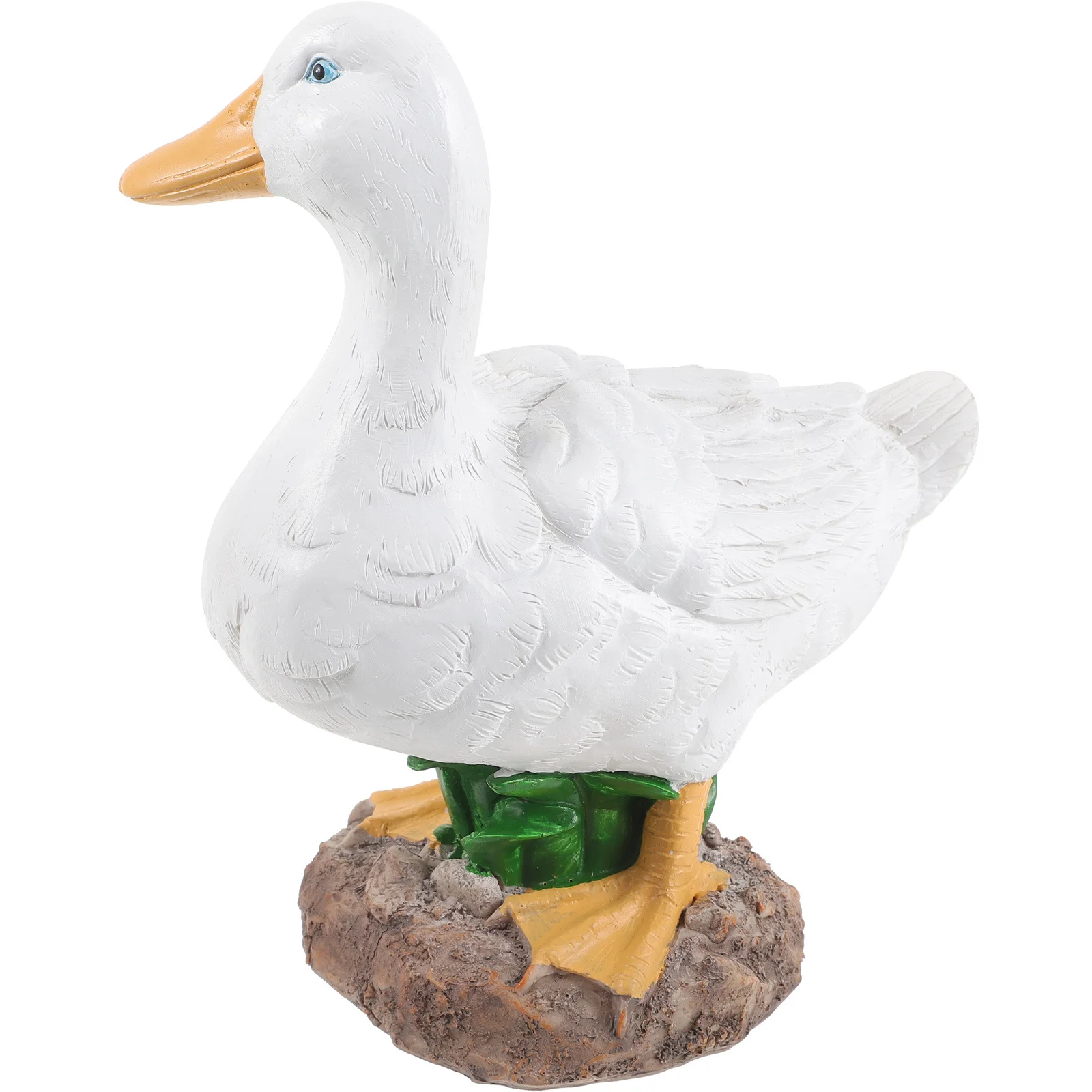 Realistic Resin Duck Garden Statue Outdoor Yard Pond Decoration Lifelike Sculpture Weather Resistant Garden Ornament Decorative