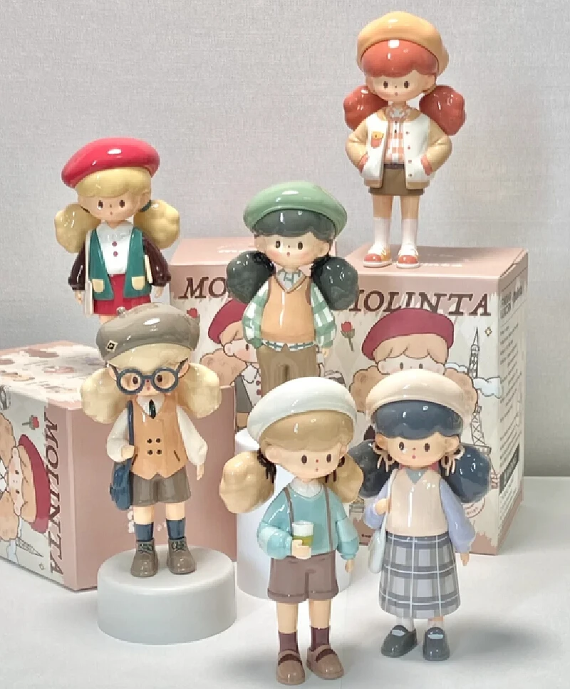 Caja ciega de la serie de tiempo escolar Molinta V2, juguete bonito de moda, figura de Anime, caja misteriosa, adorno de escritorio, regalo personalizado
