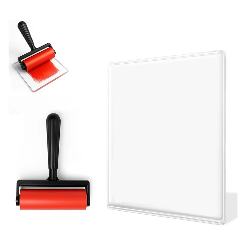 Almohadilla de impresión de gel ABGG con cepillo: estampado y textura de placa de gel reutilizable para principiantes, artistas y terapia