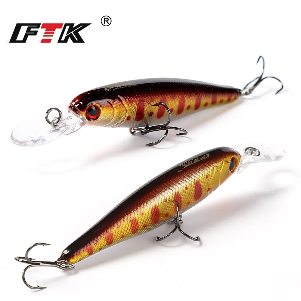 

FTK 7.5cm 8g Hard Fishing Lure Swimbaits Bass Big Fish Crankbaits 3D Eyes Floating Wobblers for Pike Minnow Lure Fishing Tackle