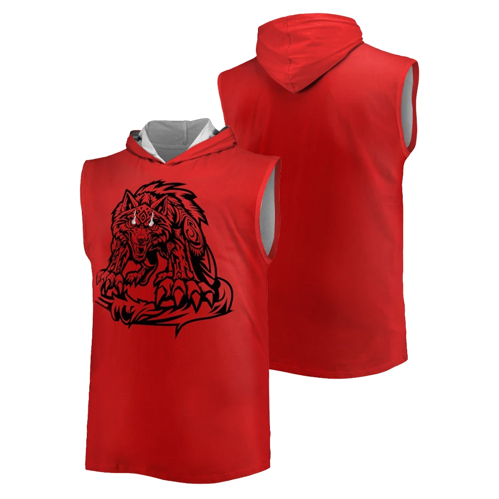 

Men's Red Jacob Fatu Tribal Wolf Tank Top 3D Printed Summer Quick Dry Sleeveless T-shirt Sports Casual Trendy Men's Hooded Vest