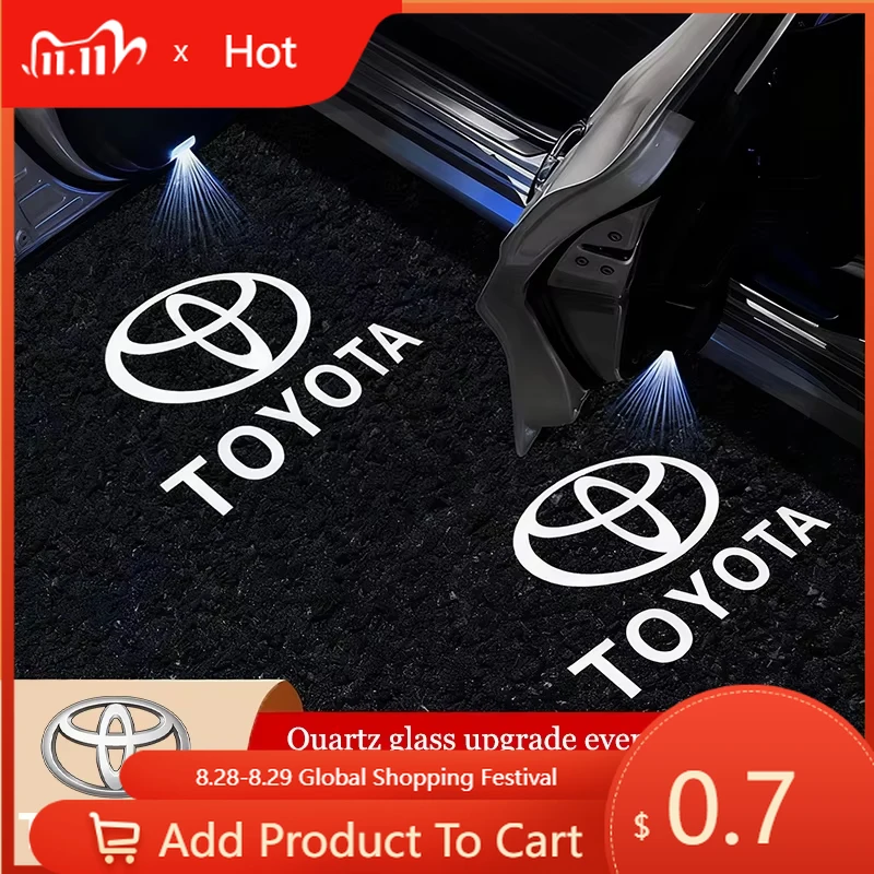 

Новые светодиодные проекторы логотипа Toyota 2026 для дверей автомобиля, подсветка при открытии, для Toyota Corolla, Yaris, Aygo, Prius, Camry, Auris, Avensis T