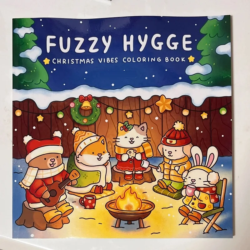 Malbücher für Erwachsene und Jugendliche mit niedlichen Welpen-Cartoon-Malbüchern zum Entspannen eines gemütlichen Hygge-Moments