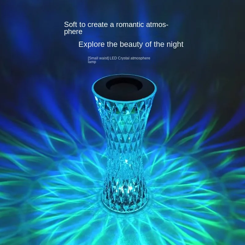 Lampe de bureau d'ambiance sonore Bluetooth lampe de bureau en cristal tête de lit chambre petite veilleuse petite taille lumière petite lampe de bureau