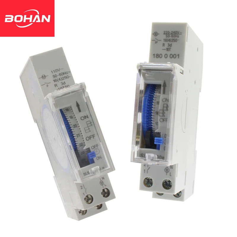 SUL180A Timer Switch 24 Hours Relay Analogues Electrical Programmable Timer 220V 16A Battery Din Rail Mechanical Timer Switch