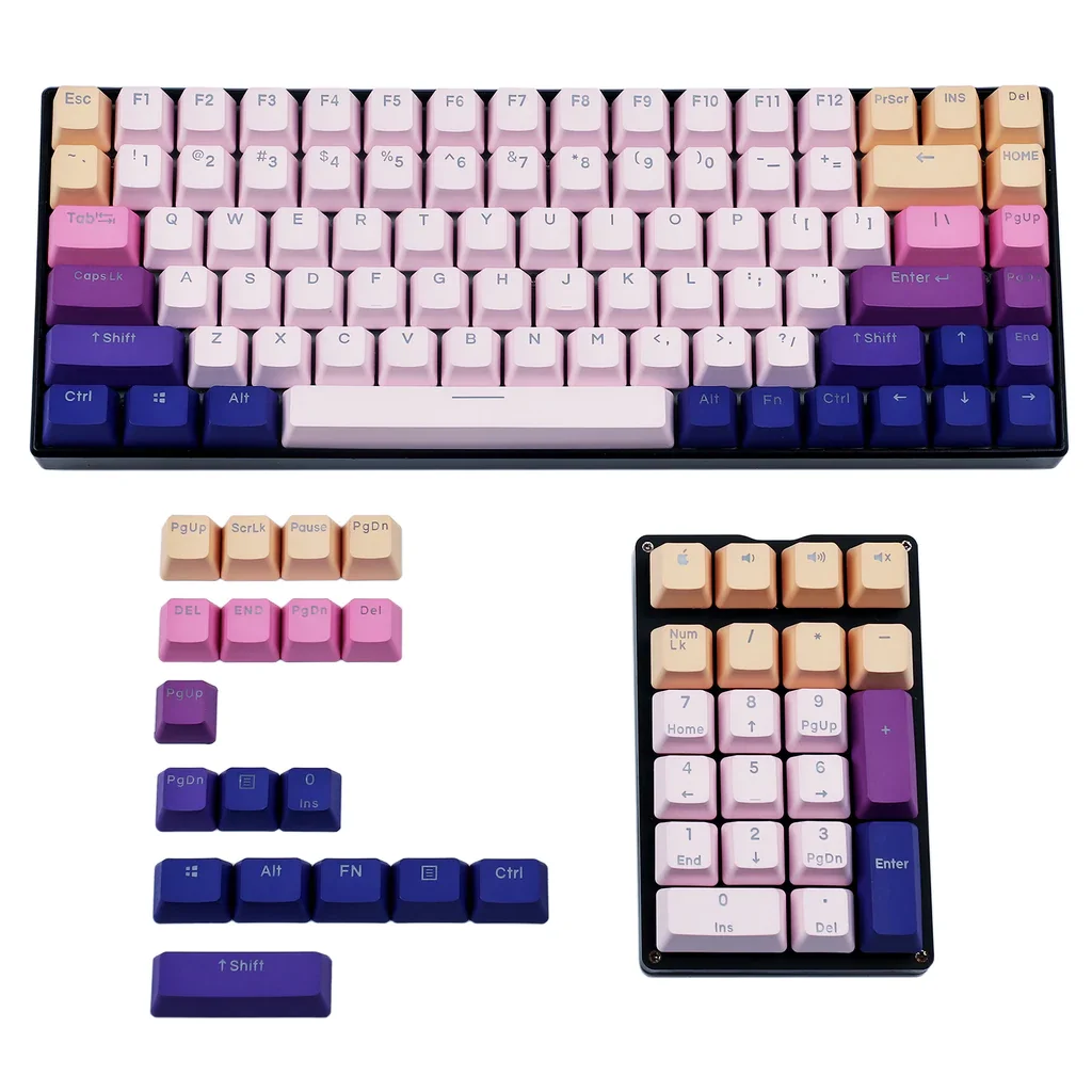 

123 Lavender Backlit Keycaps Double Shot PBT OEM Profile For MX Mechanical Keyboard 104 87 84 68