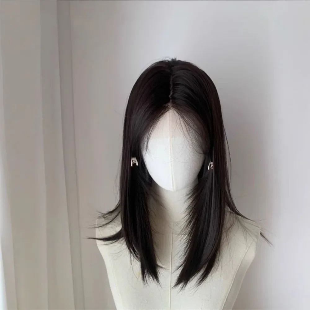 Ashely Short Wig Natural Black Brown Medium Short Wig Lace Front Wigs Headband Bob Wig for Daily Use 2024 New