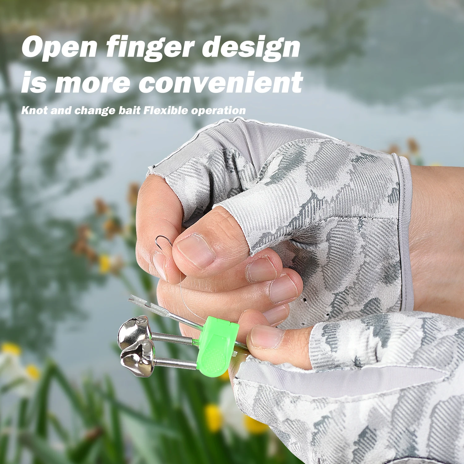Protection Fishing Fingerless Gloves Sun Protection Gloves Men Women for Outdoor, Fishing, Kayaking, Hiking, Paddling image 5