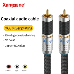 Xangsane 3,7 mm 2 OCC posrebrzany koncentryczny 75 omów cyfrowy dekoder audio subwoofer SPDIF RCA TV kabel audio HD