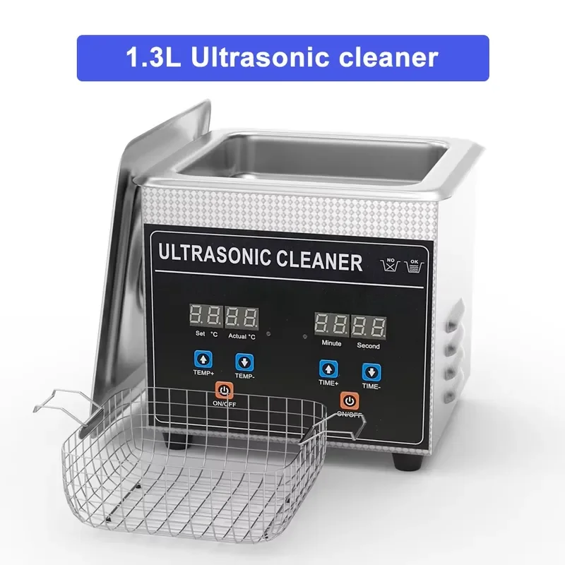 60w 40Khz Digital Heating Timer Commercial Cleaning Bath Teeth Jewelry Washing Machine Tank 1.3L Ultrasonic