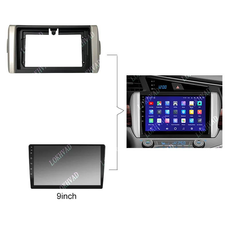 9inch Car Radio Fascia for Toyota Innova 2015 2016 2017 2018 DVD Stereo frame Panel Mounting Dash Installation Bezel