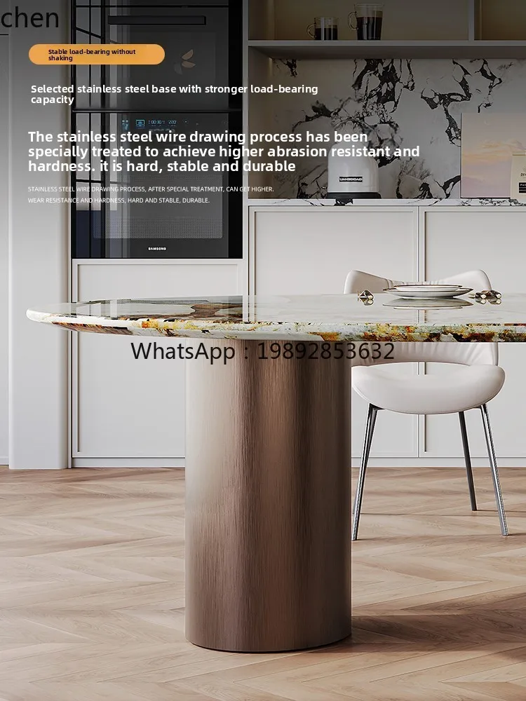 HH  natural luxury stone dining table living room home villa dining room irregular dining table