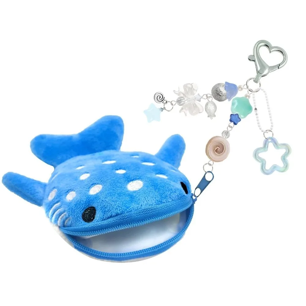 New Zipper Whale Shark Coin Purse Large Capacity Backpack Accessories Plush Coin Purse Lightweight Zipper Pouch