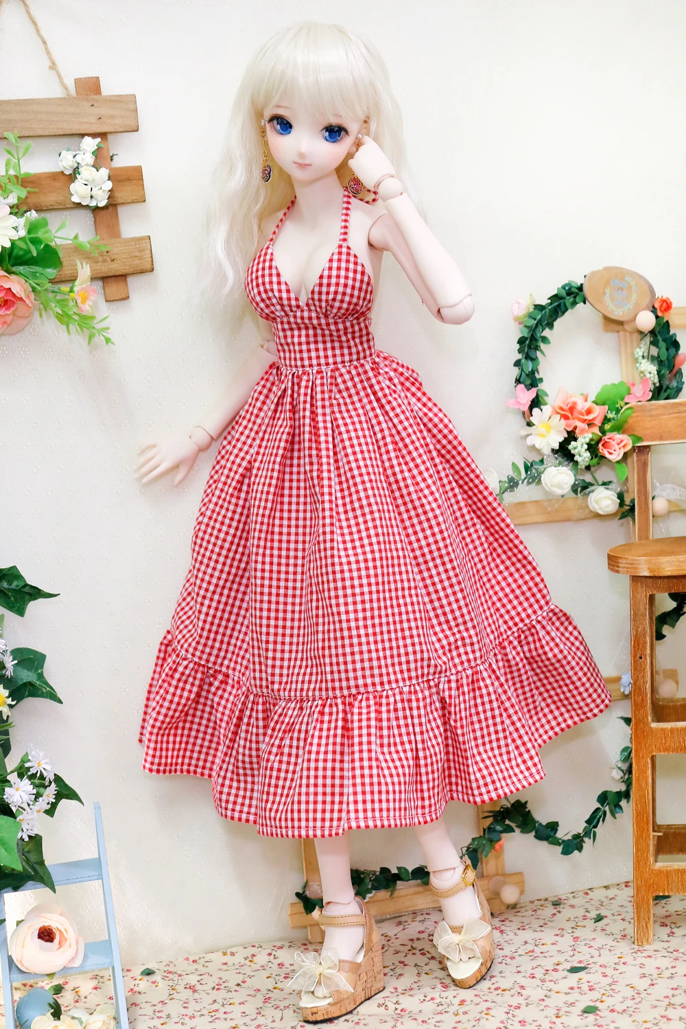 

Красное платье BJD, длинная одежда для девочек высотой 1/4 1/3 24 дюйма, MSD SD13 DK DZ AOD DD, одежда для кукол