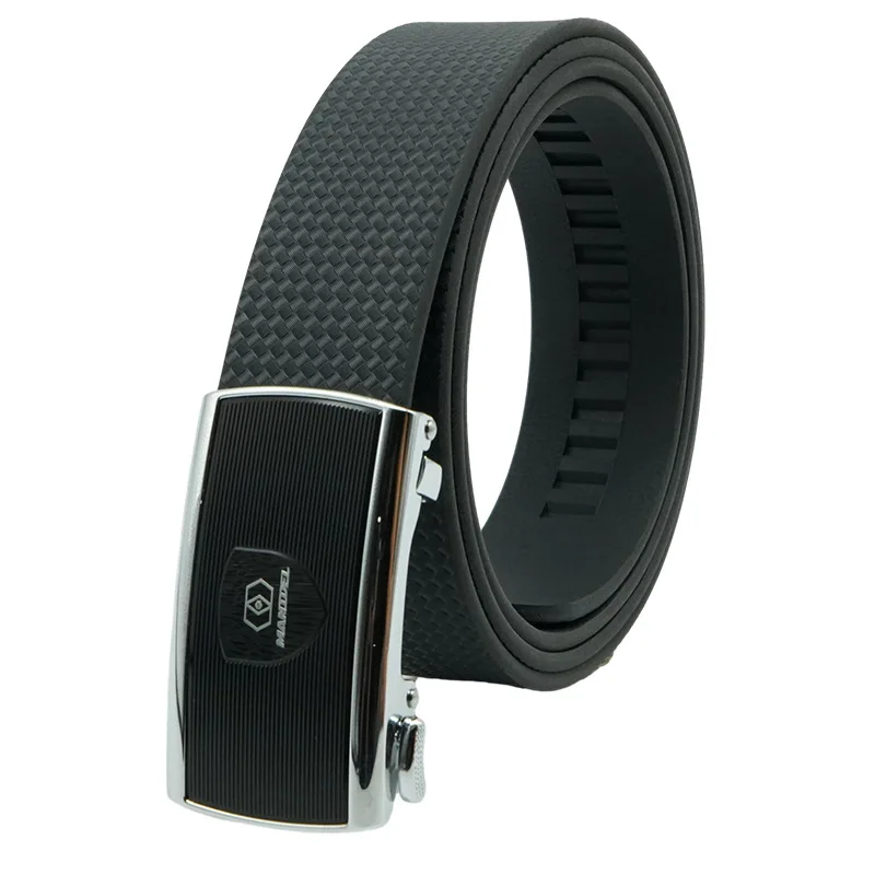 

New Belt for Men's Trendy Alloy Automatic Buckle TPU Belt for Youth Business and Leisure Belt, Sweatproof Versatile Leather Belt