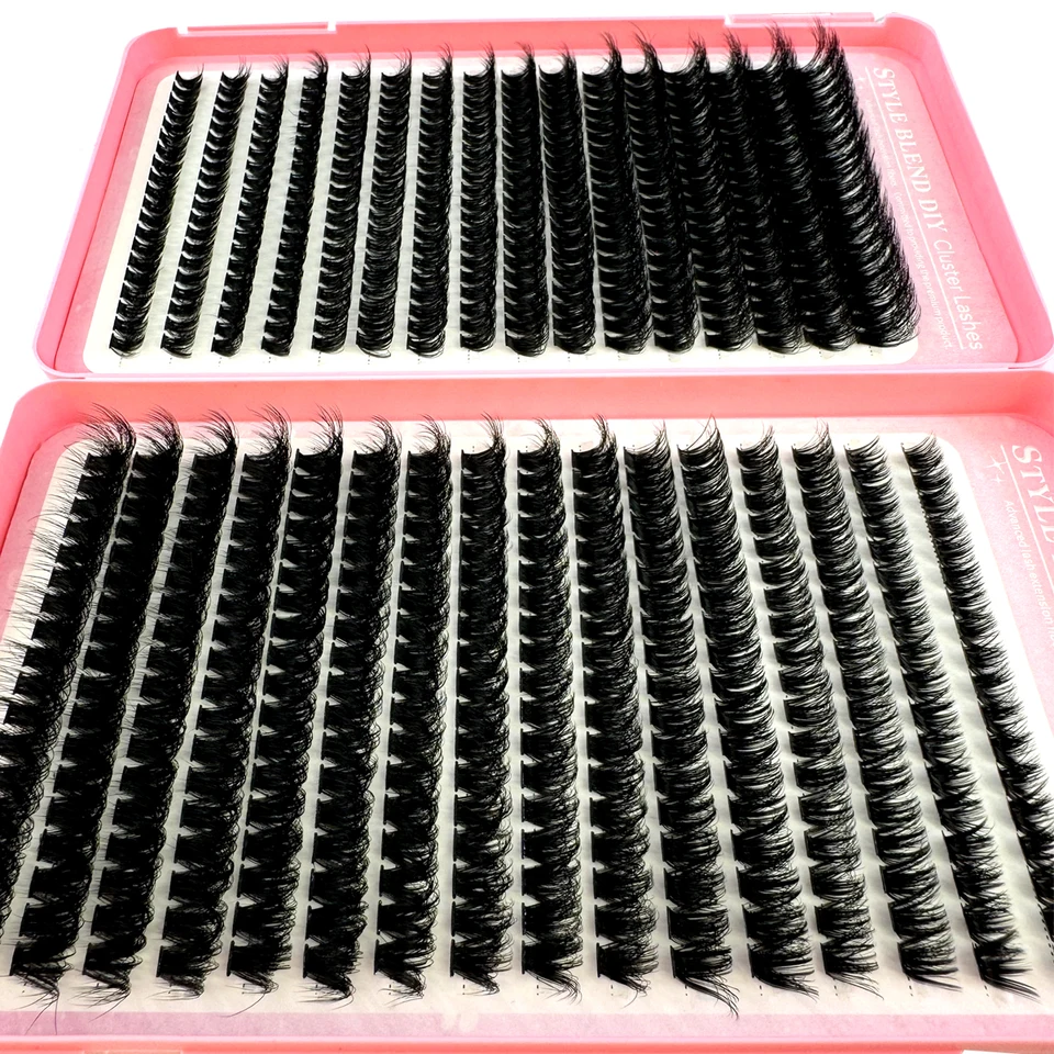 Kit de extensión de pestañas 60D/80D/100D, 640 racimos, 5D esponjosos y gruesos, bandeja mixta de volumen, imitación visón 5