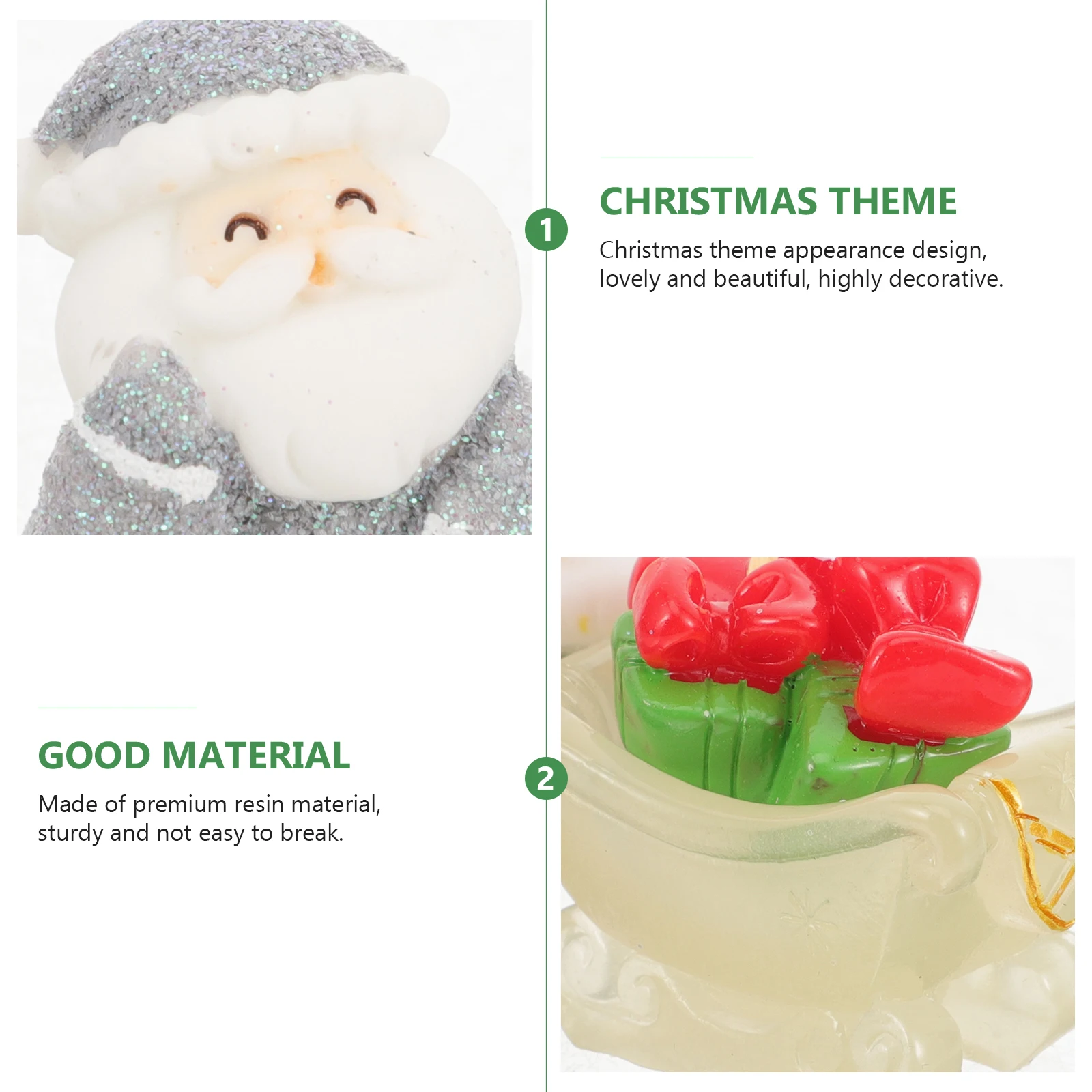 

8pcs Resin Statue Christmas Decor Mini Cute Ornament Party Home Garden Decoration Miniature Santa Xmas Resin Christmas Party