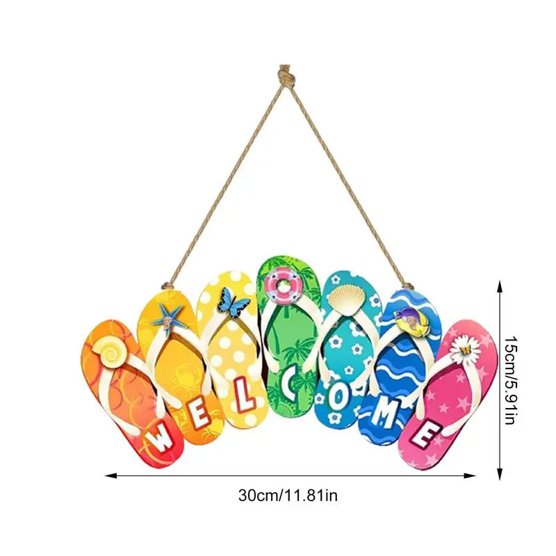 Hello Summer Door Sign Beach Decorations Handmade Wall Pediments Weather-Resistant Door Decor Home Décor Accents For Home Front
