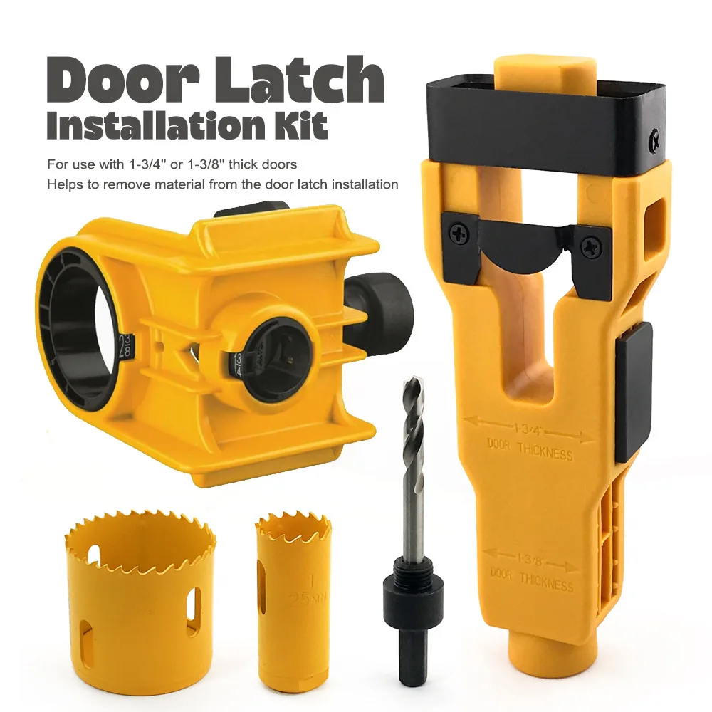 

New Ball Door Lock Installation Kit Door Latch Mortise Tool Installation Fit 1-3/4" or 1-3/8" Thick Door For Metal or Wood Doors