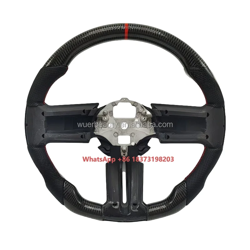 

Custom Real Carbon Fiber Steering Wheel for Mustang GT500 GT350 2010 2011 2012 2013 2014
