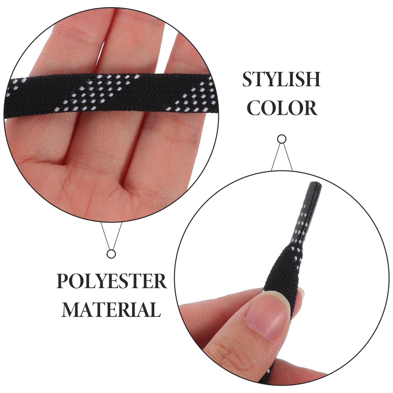 

2Pairs Hockey Skate Laces Durable Polyester Elastic Roller Skate Shoe Laces Sports Shoe Accessories Replacement