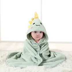 Hot Selling New Cartoon Animal Baby Bath Towel With Hood, Children's Soft And Fast Absorbent Coral Velvet Baby Bath Towel