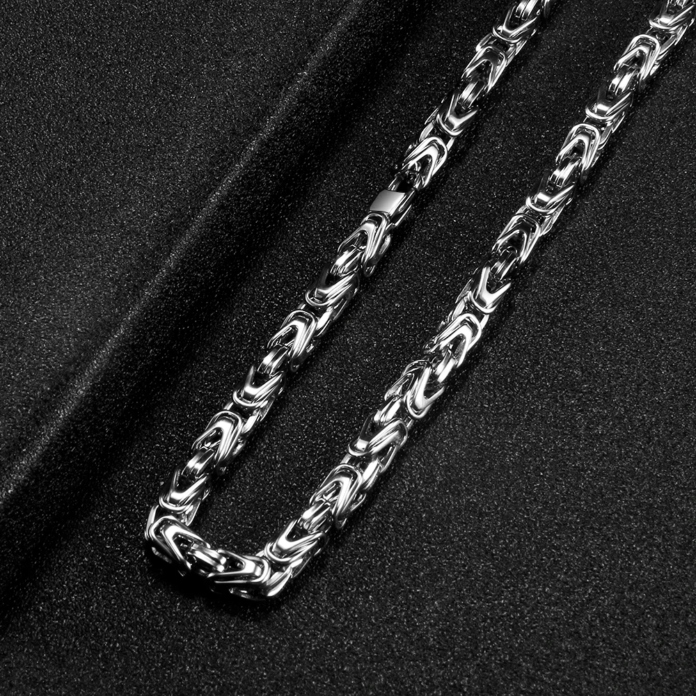 Simple Vintage 316L Stainless Steel Necklace for Men Silver Gold Color Hip Hop Punk Rock Party Vintage Gift for Men Collares