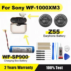 Bilashmart BackShell XDOU 3.7V Z55 Battery Sony WF SP700N WF 1000X WF 1000XM3 WF SP900 TWS Earbuds Earphone CP1254 Battery + Free Gift