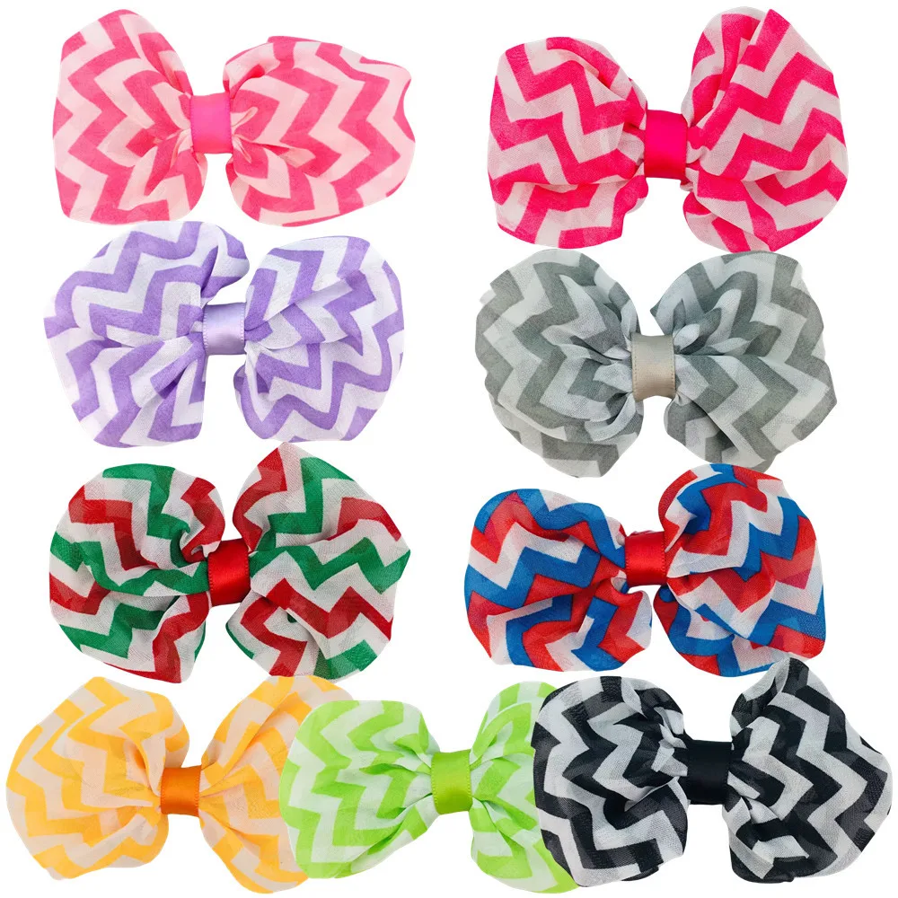 

600pcs Double Sided Embroidered Sequin Bow Tie Hair Accessories Headgear Corsage Shoe Leopard Print Chiffon Bow Wholesale