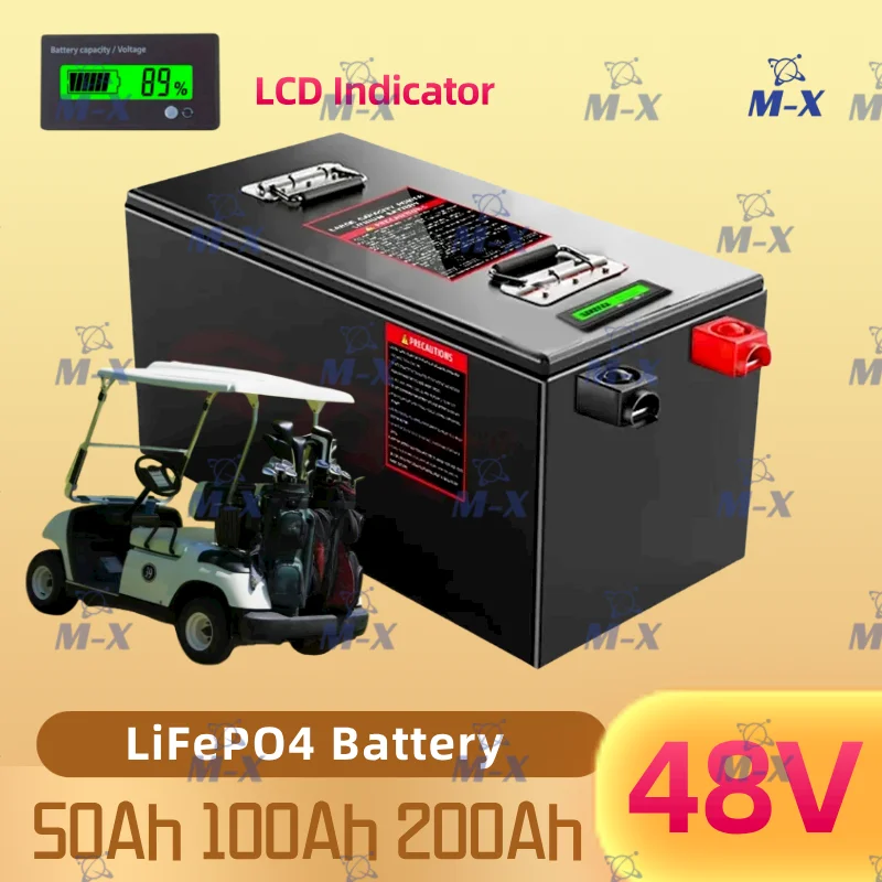

New 48V 50Ah 100Ah 200Ah LiFePO4 Battery Bluetooth BMS Grade A Lithium Iron Phosphate For Inverter Solar Golf Car RV Boat No Tax