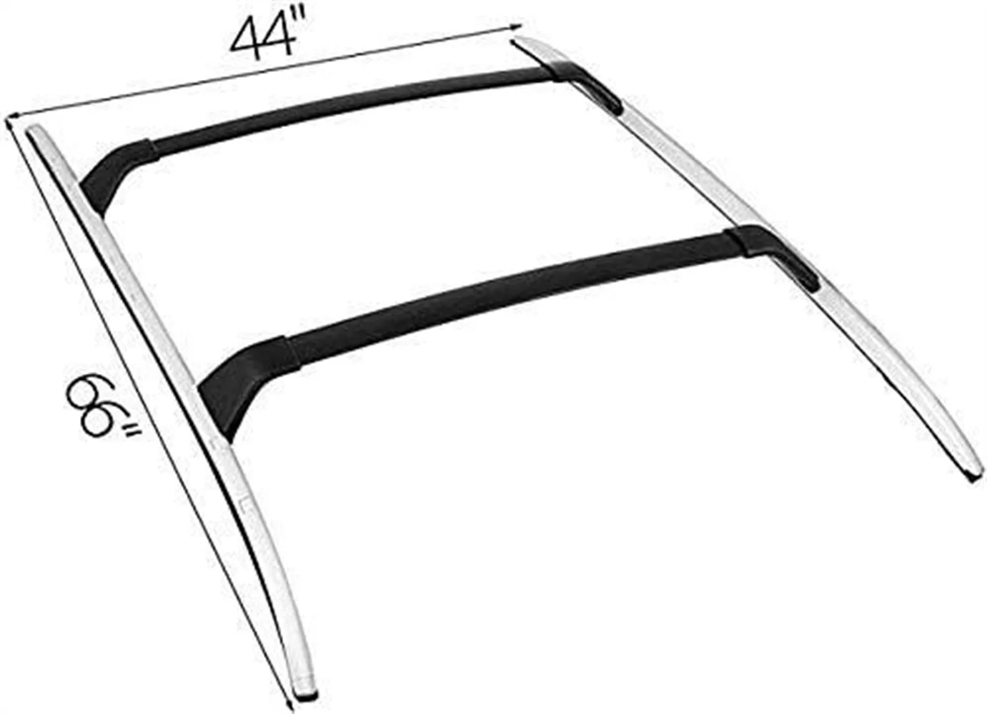 4Pcs Aluminum Roof Rail Rack Cross Bar Crossbar Fit for  2017-2022 Mazda CX-9 CX9