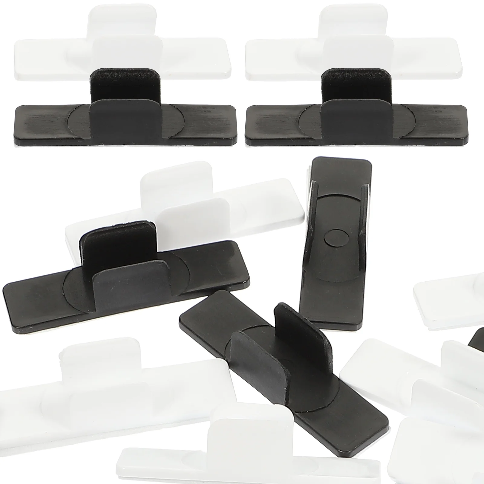 

20pcs Pen Clips Black White U Shape for Pens Pencils Adhesive Back Compact Plastic Pen Holders Shirt Pocket Accessories