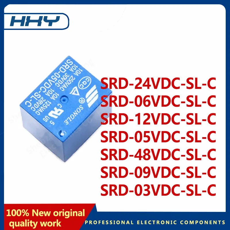 10PCS 3V 5V 6V 9V 12V 24V 48V 10A 250V relay SRD-24VD-SL-C SRD-06VD-SL-C SRD-12VD-SL-C SRD-05VC-SL-C SRD-48VD-SL-C SRD-09VDC-SL-