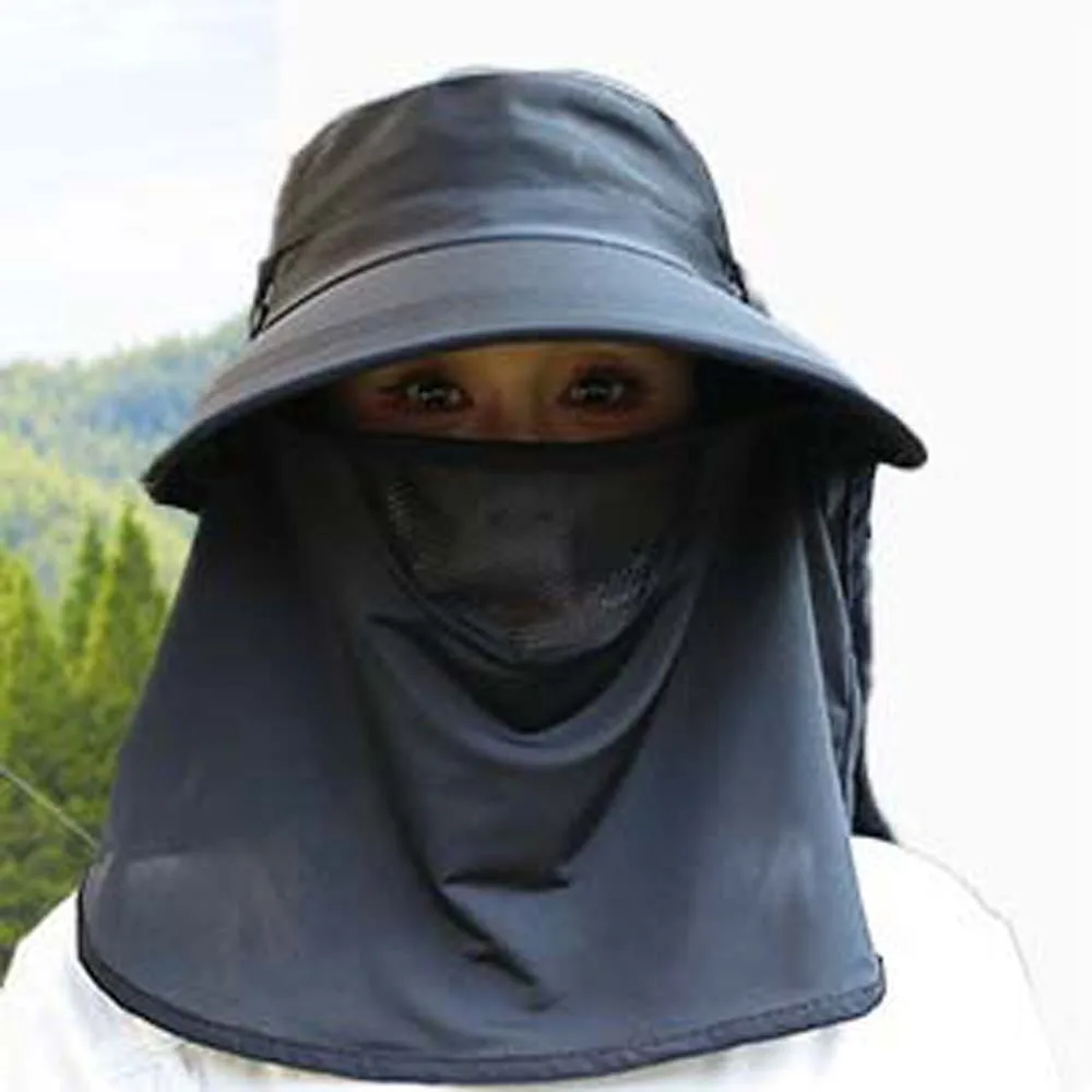 Mesh Mouth Cover Sunshade Shawl Cap Detachable Wide-Brimmed Neck Protection Hat Soft Polyester Picking Tea Hat Spring