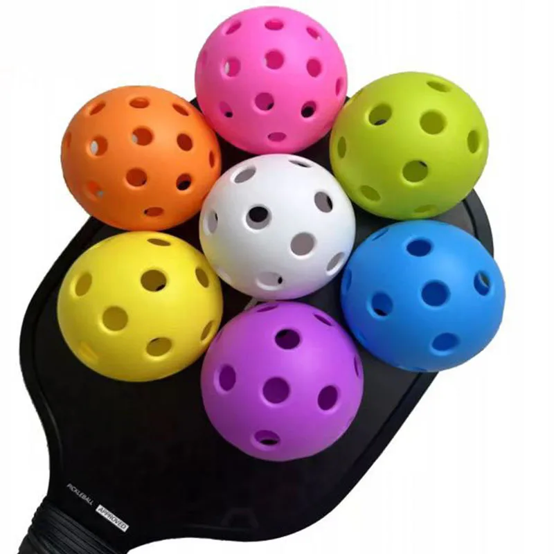 6Pcs Pickleball Balls Outdoor 74mm 40 Holes Pickleballs Competition Training High Elastic Reusable Pickle Ball Sports Supplies