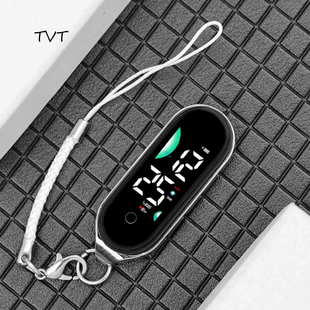 Fashionable Silent Electronic Hanging Watch Waterproof Digital Display School Clock Portable Small Pendant Keychain Watch Adults