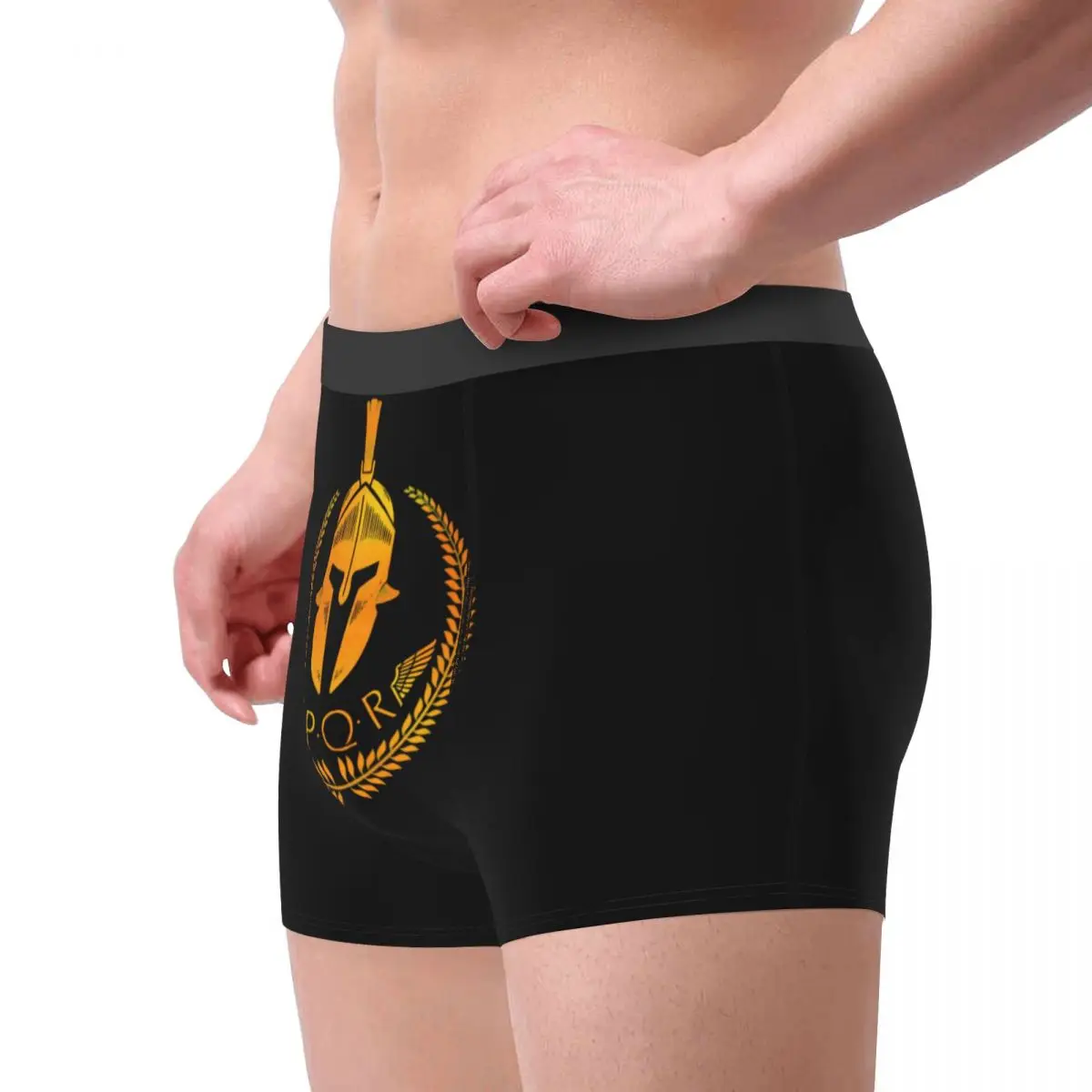 Personalizado Cool SPQR Imperio Romano Boxers pantalones cortos bragas calzoncillos masculinos estiramiento legión romana calzoncillos ropa interior