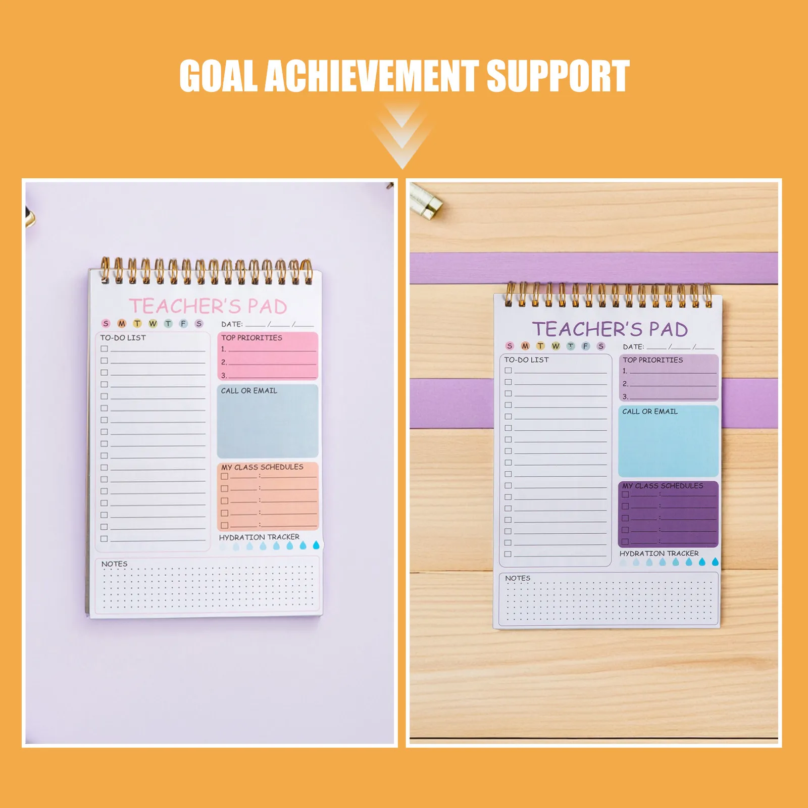 

Набор из 3 блокнотов для учителя: ежедневник-планер на спирали, органайзер для списка дел, блокнот для работы, 9 дюймов